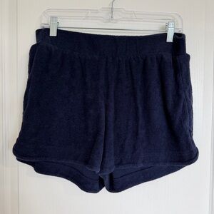 a new day Dark Blue Terry Cloth Athletic Shorts